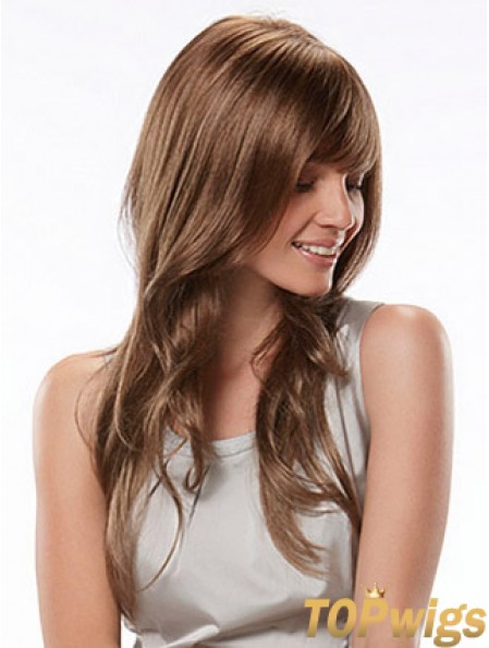 Long With Bangs Wavy Auburn Fashion Synthetic Wigs