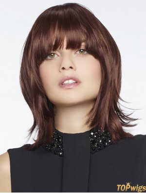 Synthetic Wigs Top Quality Remy Human Straight Style With Bangs