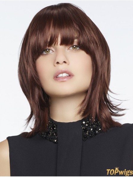 Synthetic Wigs Top Quality Remy Human Straight Style With Bangs