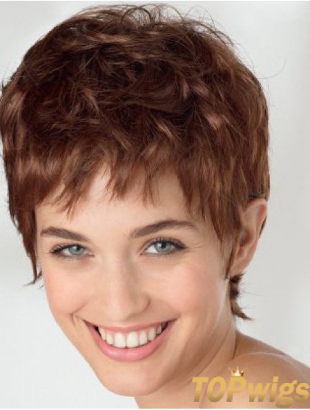 Exquisite 6 inch Wavy Auburn Boycuts Short Wigs