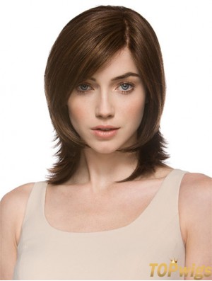 Modern Auburn Shoulder Length Layered Wavy Glueless Lace Front Wigs