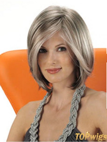 Chin Length Straight Layered 11 inch Flexibility Medium Wigs