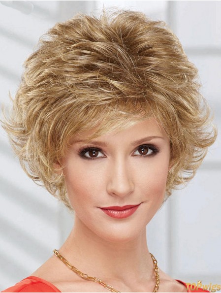 Chin Length Wavy Capless Layered 8 inch Hairstyles Synthetic Wigs