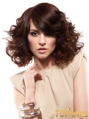 Curly Layered Shoulder Length Auburn Gorgeous Lace Front Wigs