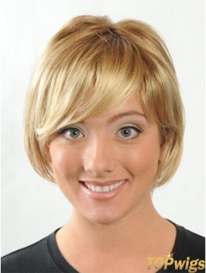 Short Bobs Straight Blonde Modern Synthetic Wigs