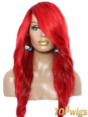 Wavy With Bangs Lace Front Amazing 22 inch Red Long Wigs