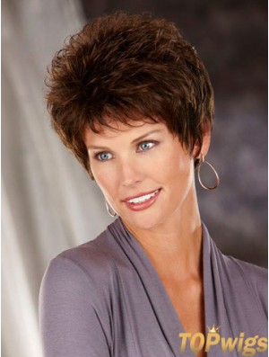 Heat Friendly Synthetic Hair Classic Cuts Short Length Brown Color