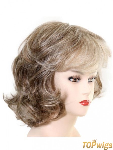 Chin Length Layered Wavy Soft Synthetic Wigs