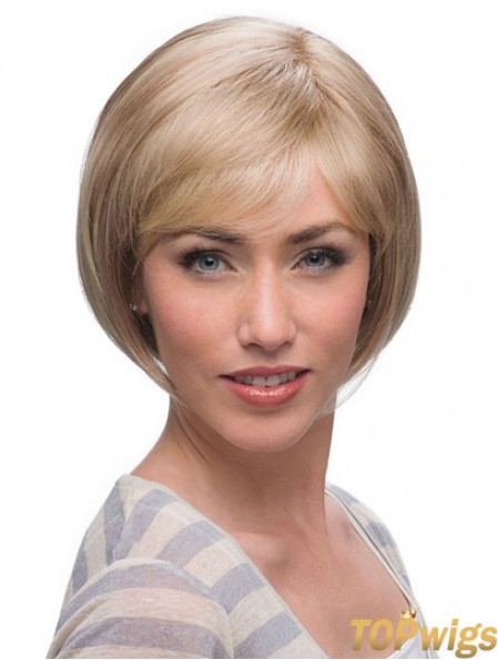 Chin Length Blonde Top 10 inch Straight Bob Wigs