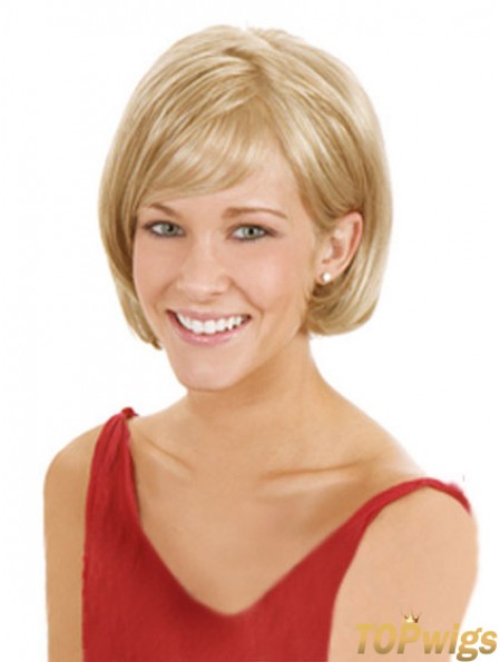 Lace Front Chin Length Straight Blonde High Quality Bob Wigs