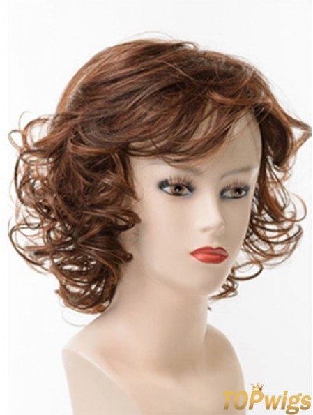 Chin Length Layered Curly Brown Best Synthetic Wigs