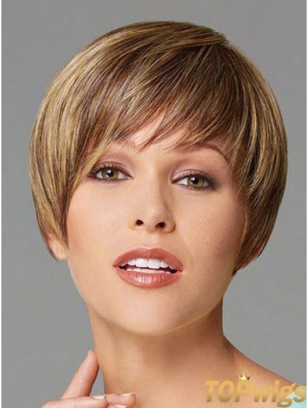 Cropped Boycuts Straight Blonde Designed Synthetic Wigs