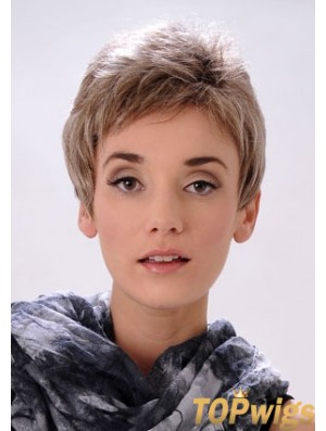 Cropped Boycuts Straight Blonde Gorgeous Synthetic Wigs