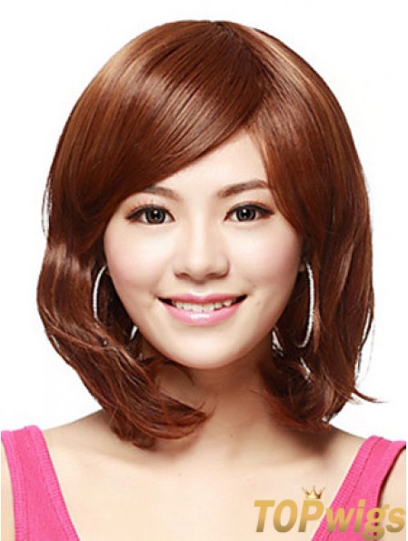 Shoulder Length Bobs Straight Auburn Flexibility Synthetic Wigs