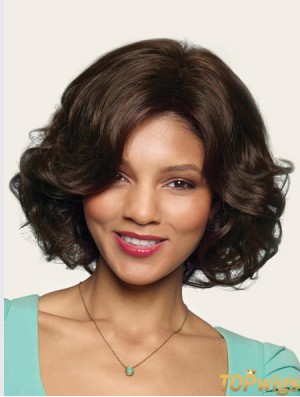 Wavy Without Bangs 10 inch Brown Great Synthetic Wigs