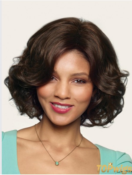 Wavy Without Bangs 10 inch Brown Great Synthetic Wigs