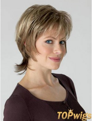 Chin Length Layered Wavy Blonde Great Synthetic Wigs