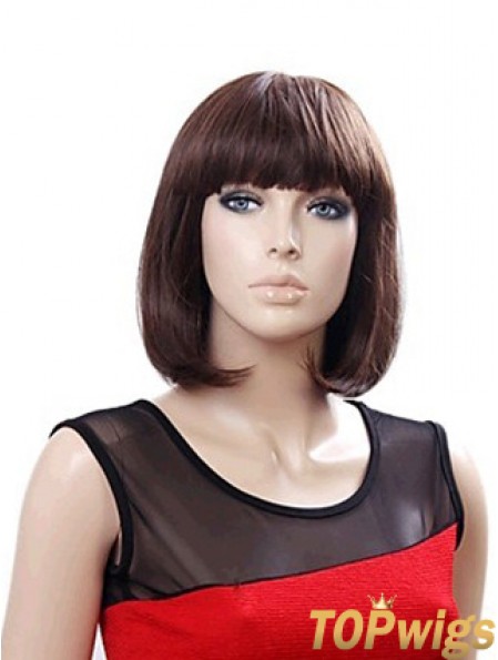 Chin Length Bobs Straight Auburn Incredible Synthetic Wigs