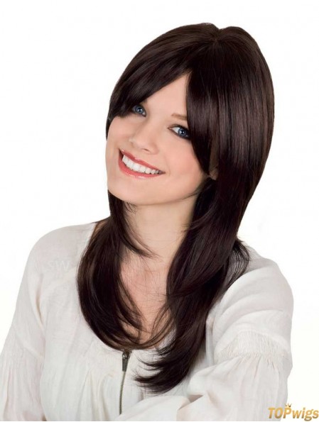 Long Layered Straight Brown Fashion Synthetic Wigs