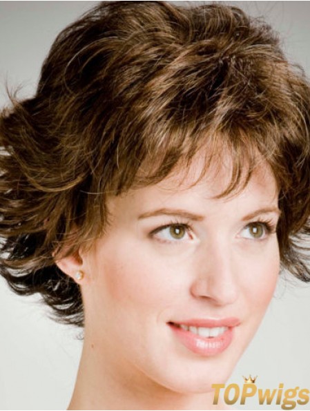 Stylish 8 inch Wavy Brown Layered Short Wigs