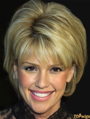 Good Blonde Short Straight With Bangs 10 inch Synthetic Wigs