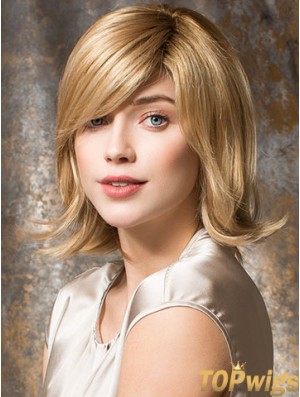 Classic Blonde Wavy Shoulder Length 12 inch Suitable Medium Wigs