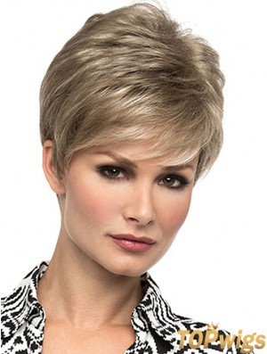 Affordable 6 inch Straight Blonde Boycuts Short Wigs