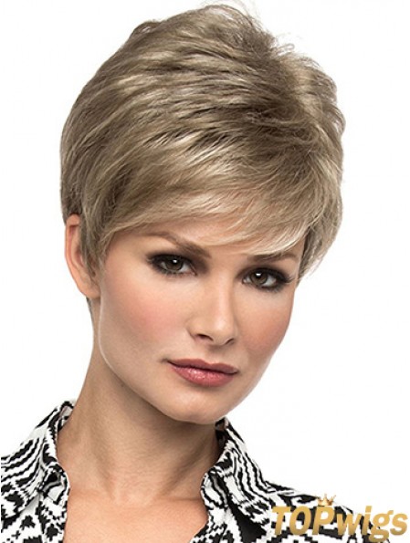 Affordable 6 inch Straight Blonde Boycuts Short Wigs