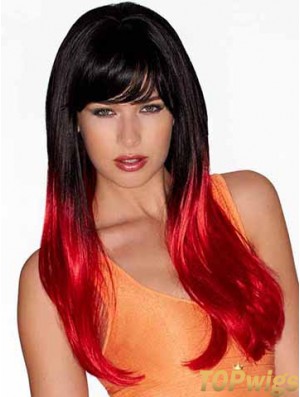 Straight Discount 22 inch Ombre/2 Tone With Bangs Long Wigs