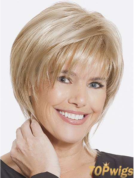 Straight With Bangs 8 inch Sleek Short Wigs