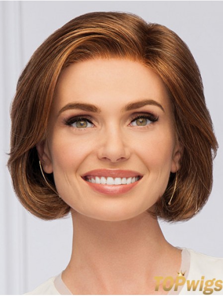 Auburn Wavy Monofilament Bobs 10 inch Synthetic Wigs Women