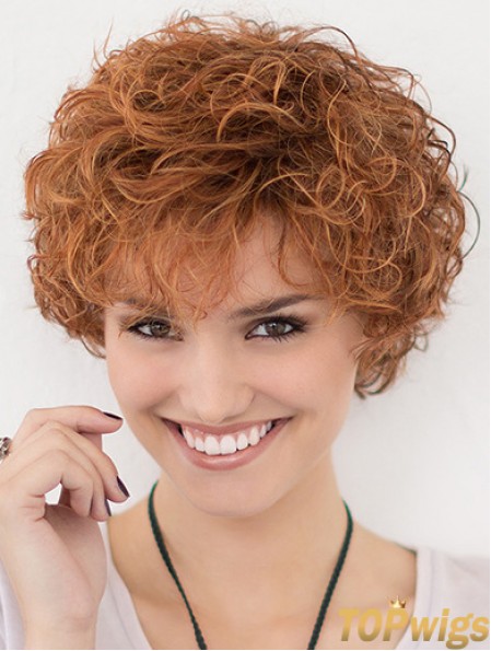 Lace Front Curly Copper Layered 10 inch Short Hairstyles