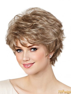 Classic Wavy 8 inch Blonde Capless Lady Wig