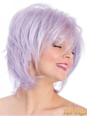 Capless Straight Lilac 8 inch Bobs Fashion Wig