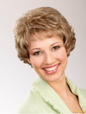 Wavy Blonde 6 inch Classic Synthetic Lace Front Short Wigs