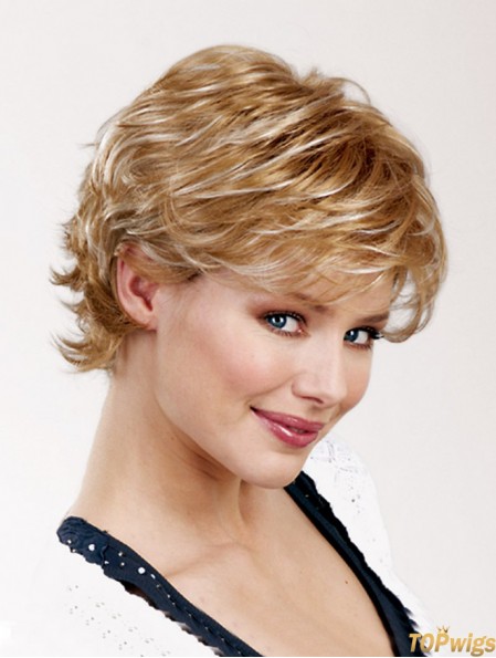 Wavy Layered Capless 8 inch Blonde Short Wholesale Synthetic Wigs