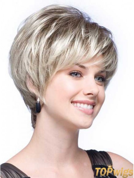 Grey Wigs With Synthetic Short Length Wavy Style