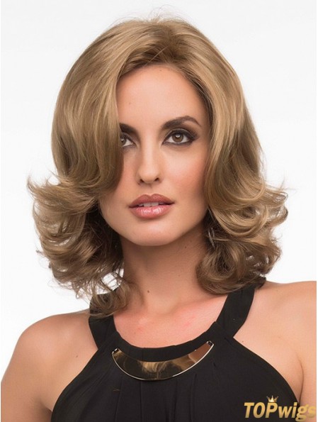 Wavy Blonde Exquisite Shoulder Length Classic Wigs