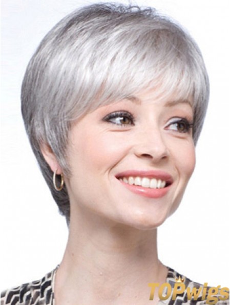 Grey Wigs For Women With Lace Front Grey Cut Short Length