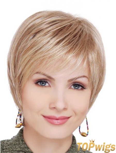 Best Blonde Short Straight Layered Lace Front Wigs