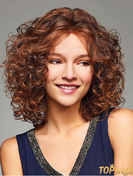 Blonde 12 inch Sassy Shoulder Length Curly Layered Lace Wigs