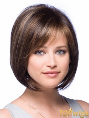 Bobs Chin Length Brown Straight New Petite Wigs