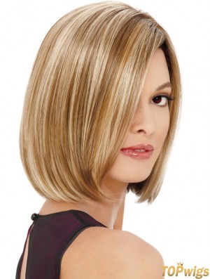 Lace Front Chin Length Straight Blonde Affordable Bob Wigs