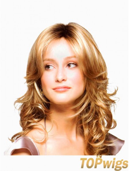 Wavy Layered Long Blonde Discount Lace Front Wigs