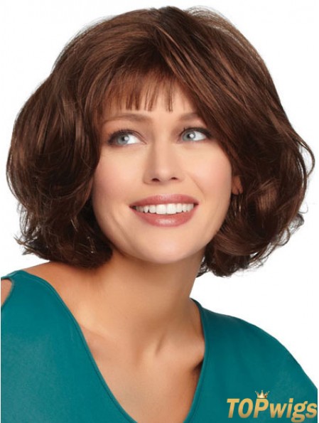 Chin Length Wavy Monofilament Auburn New Bob Wigs