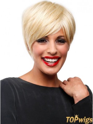 Affordable Blonde Short Straight Boycuts Lace Front Wigs