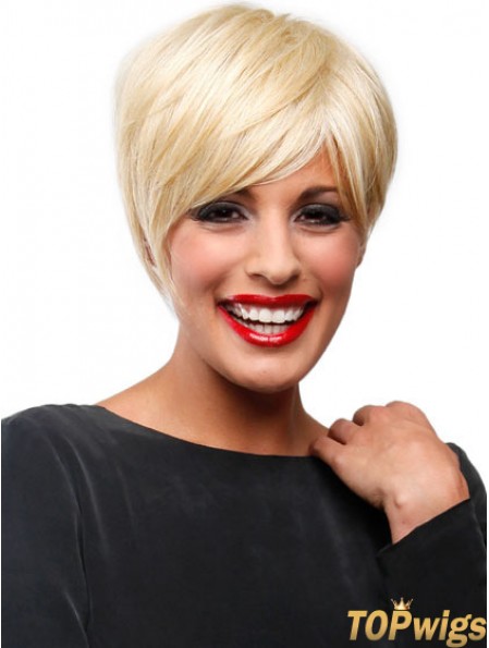 Affordable Blonde Short Straight Boycuts Lace Front Wigs