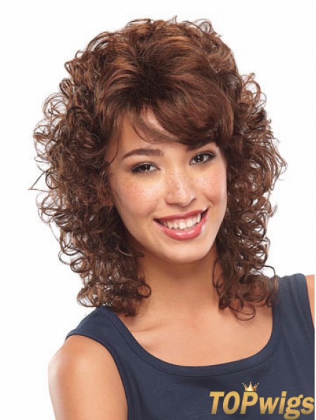 Curly Auburn Soft Shoulder Length Classic Wigs