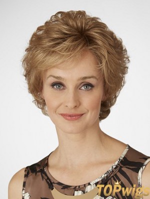 Short Curly Layered Popular Blonde Lace Front Wigs