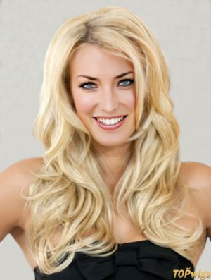 Long Wavy Blonde High Quality Synthetic Half Wigs